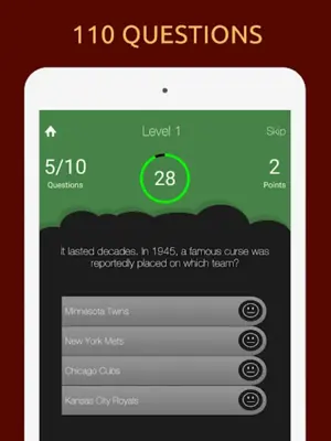 American Baseball Quiz android App screenshot 2